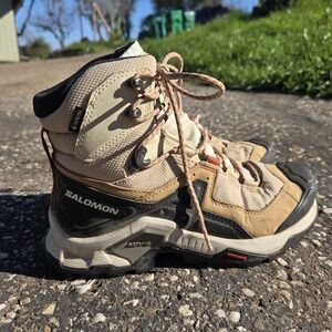 Salomon Beige and Black Outdoor Boots